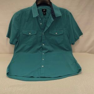 H&M Green Short Sleeve  Shirt  Size  Small